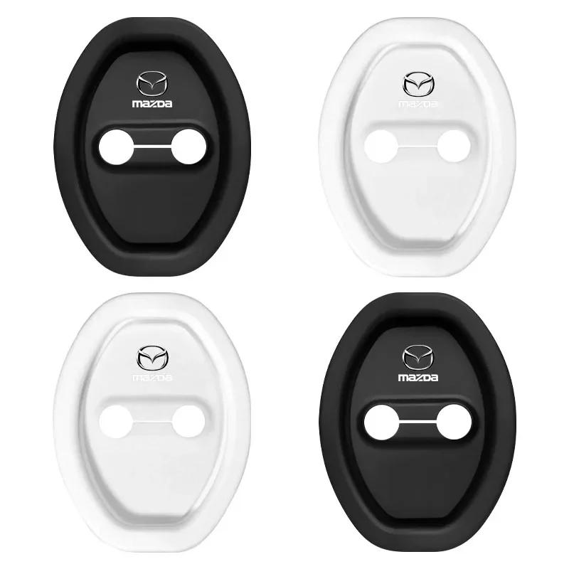 2025 Hot 4pcs Car Door Lock Cover Silicone Protector Auto Accessory For Mazda 2 3 6 CX-3 CX-5 CX-8 MX-30 MX-5 BT-50 ATENZA R360