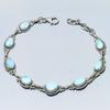 Natural Republic Larimar Gemstone Handmade 925 Solid Silver Bracelet 7-8" E5N47