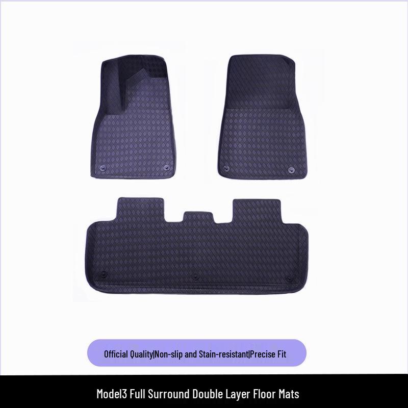 Cashmere Double-Layer 360° Surround Floor Mats for Tesla Model Y/3