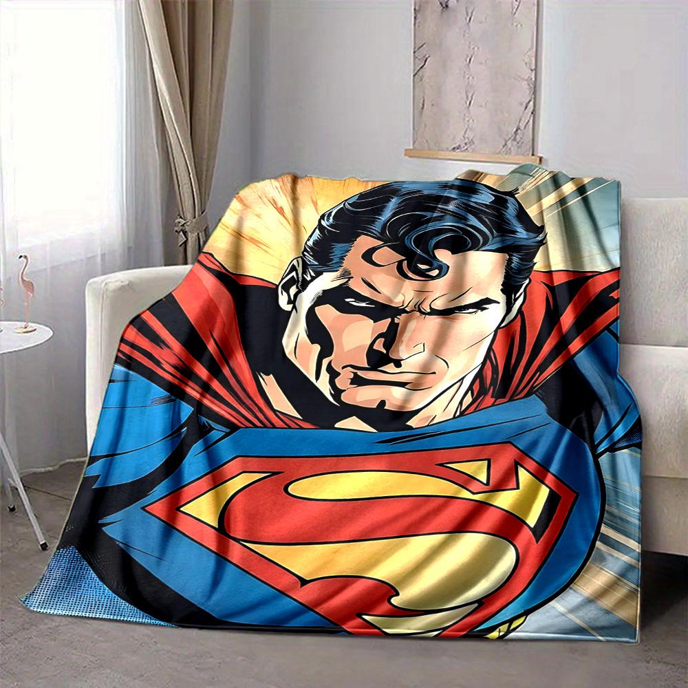 1ks Flanelová deka Superman Měkká, hřejivá a útulná na pohovku, postel, do kanceláře a na cesty Všestranný dárek pro každé roční období, Vánoční dárek