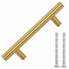 VidaXL Cabinet Handles 10 Pcs, Cupboard Handles, T-Shaped Handles Kitchen Home Interior, Golden 64 Mm Steel 155356