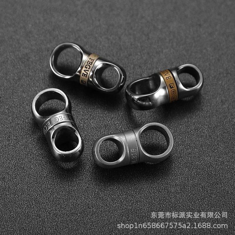 Handmade Titanium Alloy Keychain with Universal Joint & 360° Rotation