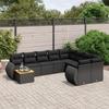 VidaXL Garden Lounge Set with Cushions 10 Pcs, Patio Sofas, Patio Furniture Set, Outdoor Furniture, Black 3257497