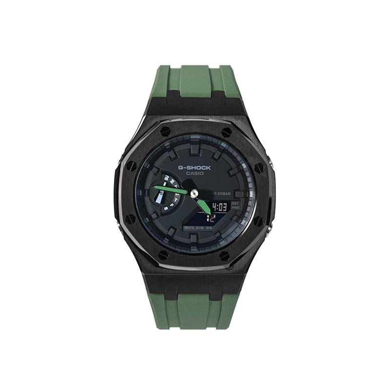 Casio Herren Flüssigkristall/Analog Dual-Display Serie Schwarze Uhr GA-2100-7A-