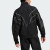adidas Striped Logo Stand Collar Long Sleeve Jacket for Men, Black