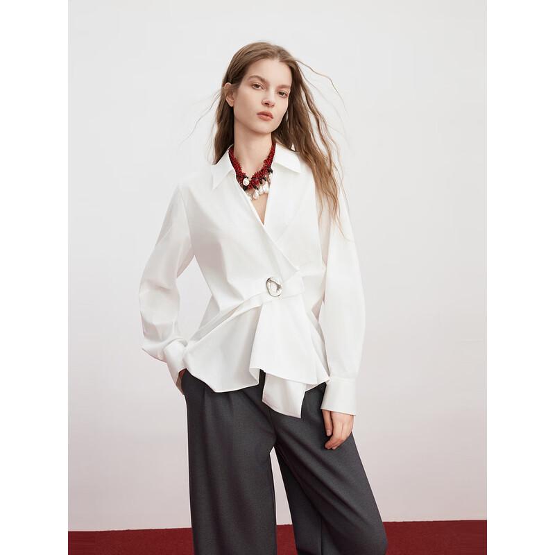 ELLE White Agate River V-Neck Blouse S