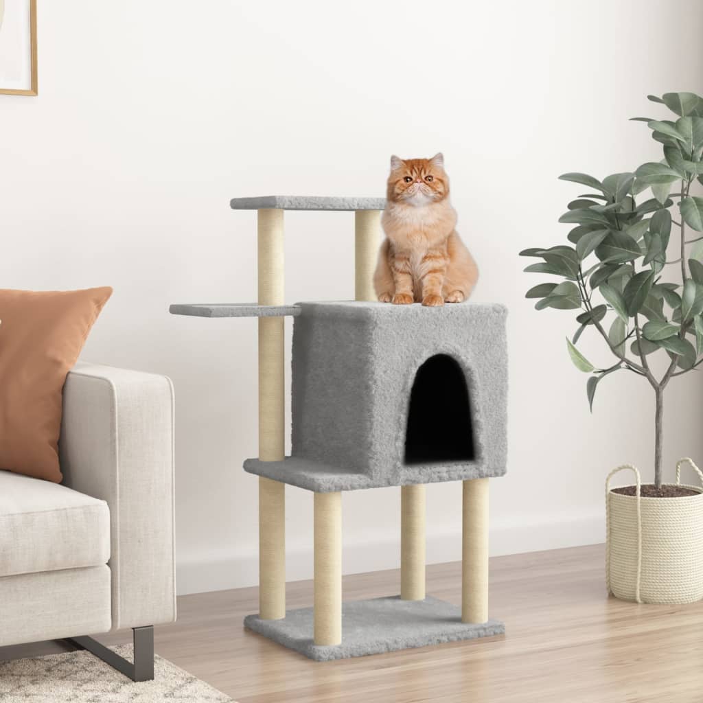 Scratching Post with Sisal Scratching Posts Light Grey 97 cm