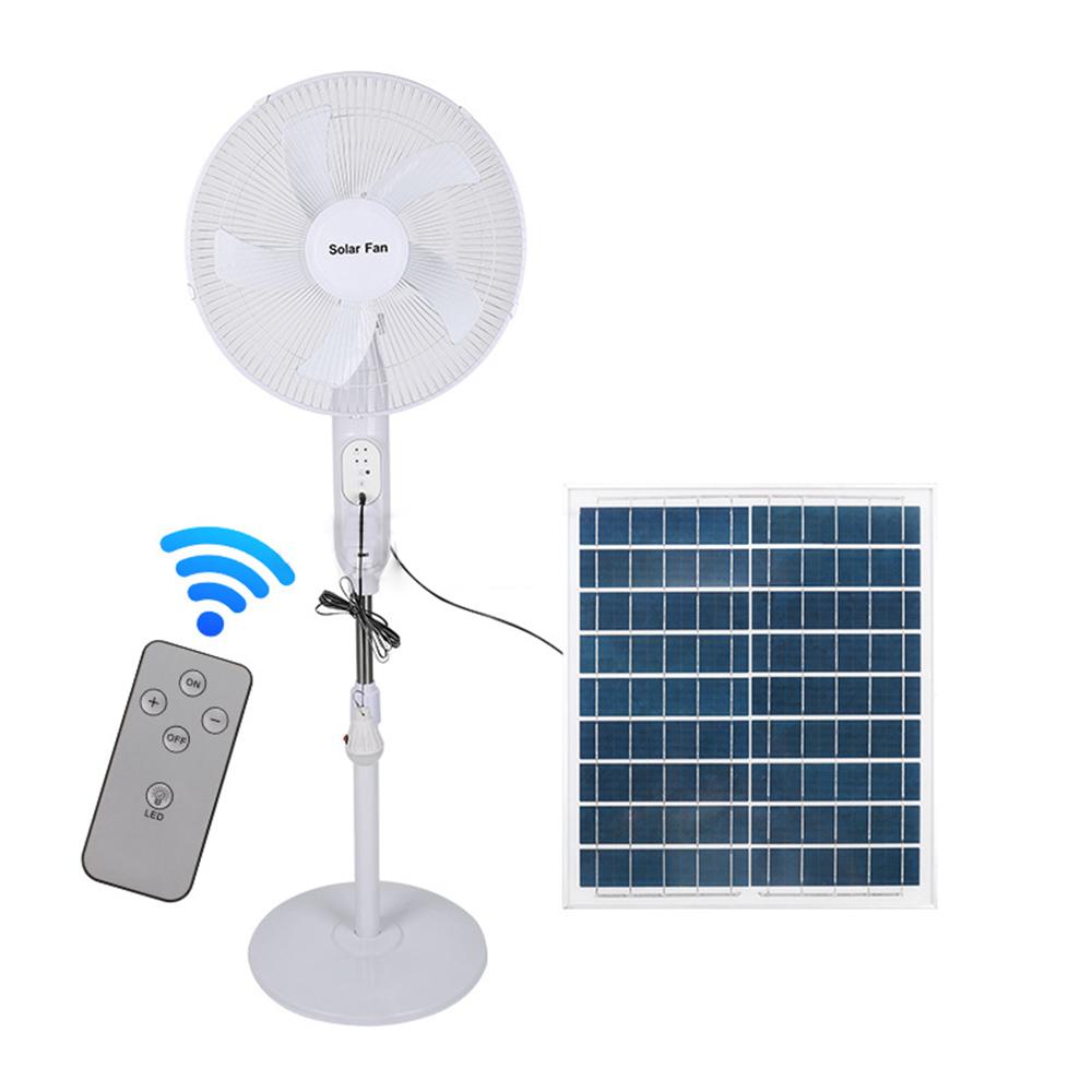 Remote/Key Control 16 - Inch Solar Fan with Solar Panels 5V Bulb Output Nightlight 12H Runtime USB & Nightlight Room Camping