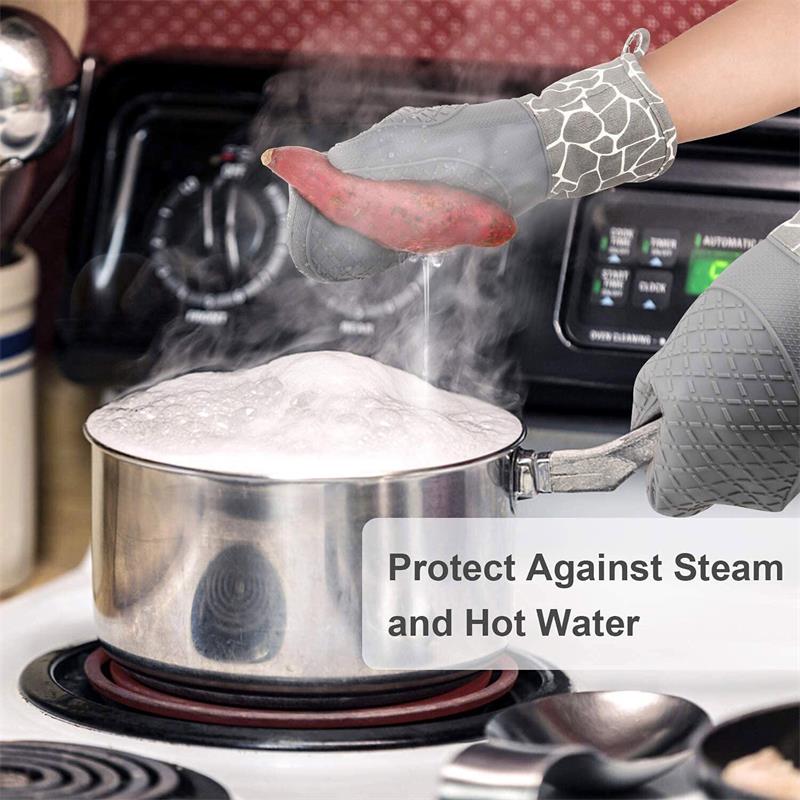 1 pár silikonových rukavic do trouby nepromokavé tepelně odolné protiskluzové rukavice na grilování