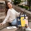 Floral Bee Tote Bag Stylish Daily Shoulder Handbag for Casual Outdoor Use