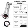 Draft Beer Tower,Dual Faucet Tap Kegerator Tower,3'' Dia. Stainless Steel Column Beer Dispenser with Hose,Wrench,Brewing Bar Kit
