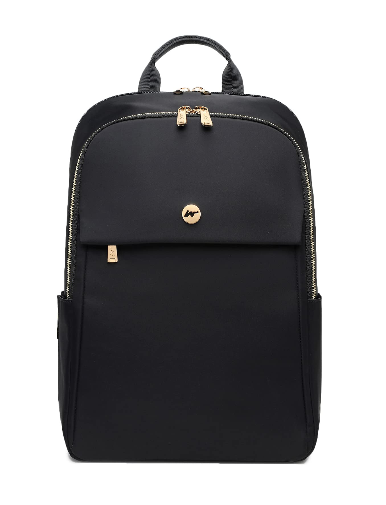 

Rucksack Business Backpack 14in PC Computer Casual A4 Commuting Water Repellent Lightweight Travel Security Metal Logo Brand Stylish Adult CC2303 чорний