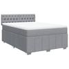 Vidaxl Letto Continentale Con Materasso, Grigio Chiaro 140X200 Cm, Tessuto