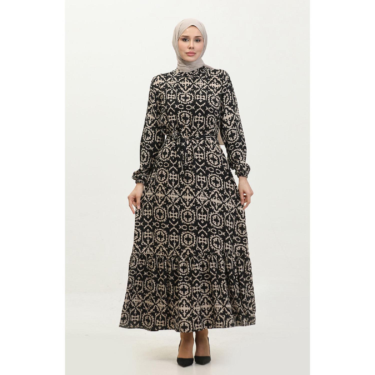 

Viscose Patterned Dress 0362-03 Black 38-40 чорний