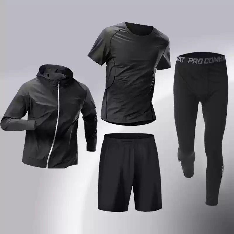 T5J Men's Quick-Dry Fitness Set: Running, Basketball, Football Training - Breathable, High-Elastic Sportswear for Autumn