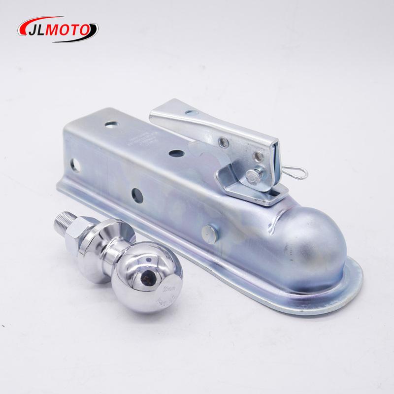 Full Set 2" Straight Trailer Coupler With 2" Hitch Ball 50mm & 2" Channel Capacity 3500lbs Fit For ATV UTV Cargo Buggy Parts