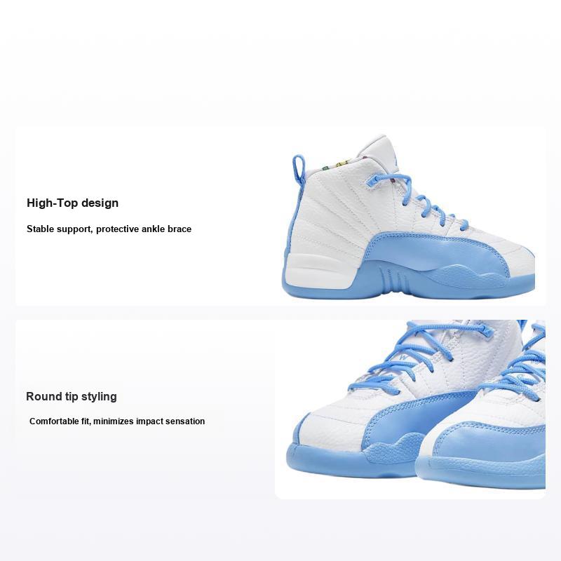 Кроссовки для детей Air Jordan 12 Retro PS Emoji Белый Лимонно-Ядовитый Ярко-Серный DQ4366-114 28