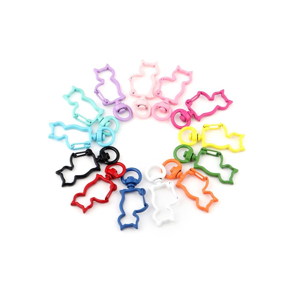10pcs Cat Heart Snap Hook Trigger Clips Buckles for Keychain Lobster Lobster Clasp Hooks for Key Ring Clasp Jewelry Accessories