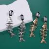 Boucles d'oreilles Os de Poisson Style Punk Boucles d'oreilles Pendantes Géométriques Exagérées Bijoux de Festival