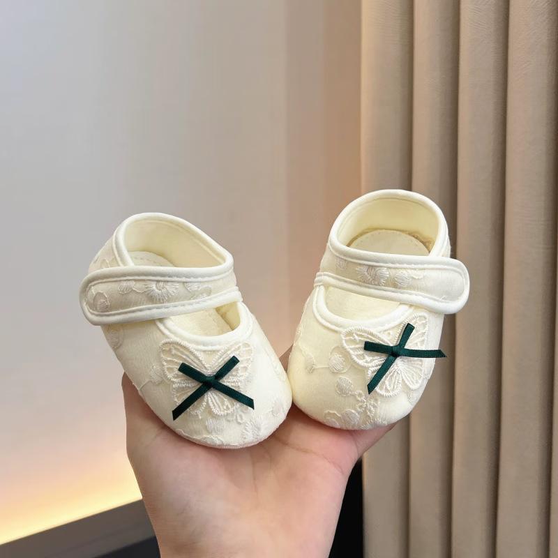 

Весенняя детская обувь для 0-1 года, обувь из хлопка для 100-дневной девочки, для обучения ходьбе, нескользящая мягкая подошва, туфли спереди, одинарная обувь 15-13cm
