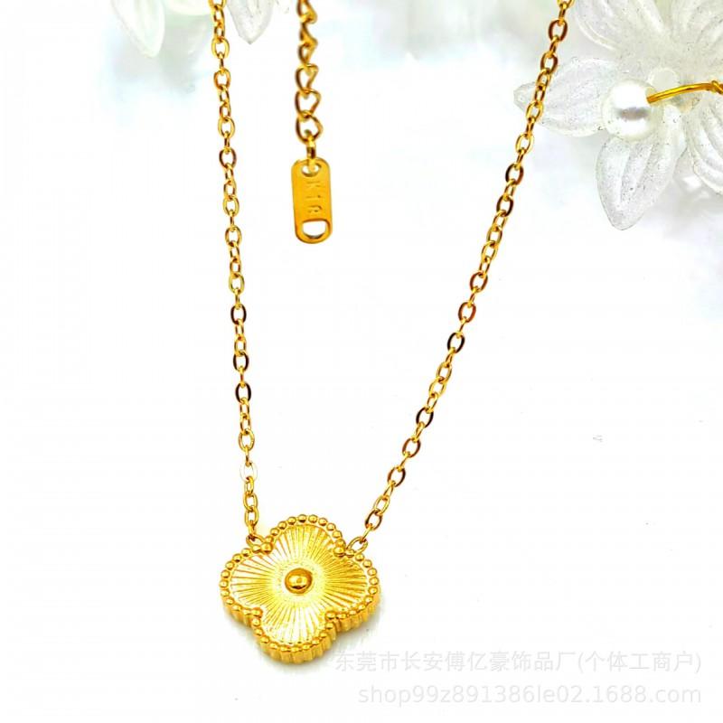 Minimalist 18K Gold Clover Bracelet Set Fashion Jewelry Women