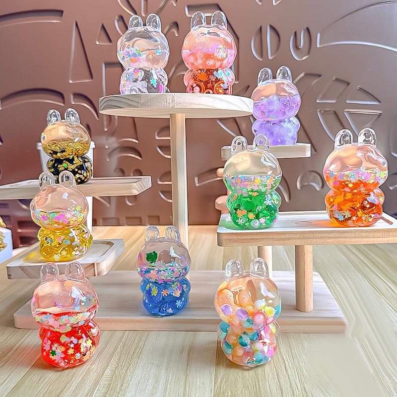 Cartoon Cute Labubu Quicksand Ornaments Car Ornaments DIY Home Decoration Gifts