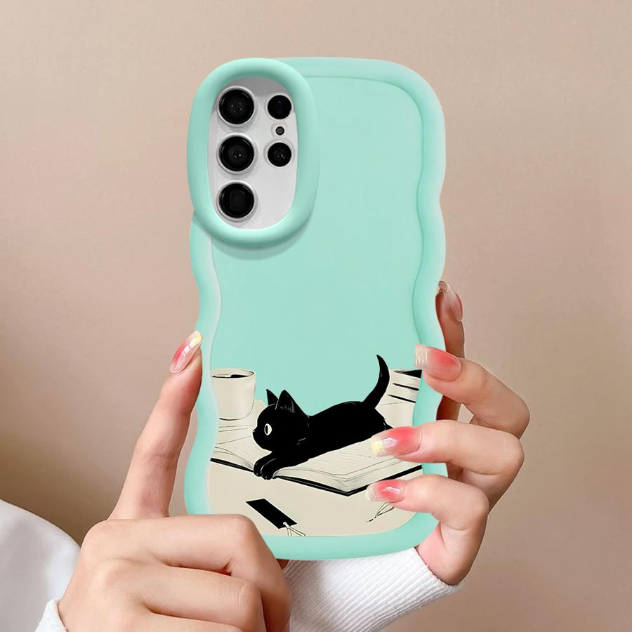 Милый Чехол-Котик для Samsung Galaxy S20 FE S21 S25 S24 A25 A26 S23 Plus S22 Ultra Мягкий Чехол для Телефона A24 A54 A35 A34 A55 A36 Galaxy S23 FE