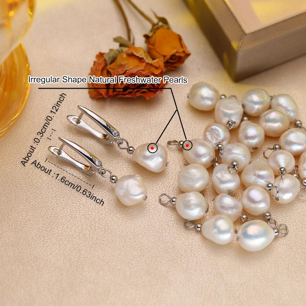 Fashion Baroque Freshwater Pearl Women's Earrings Two Wearing Methods Pearl 18K Gold Plated Zirconia Earrings Valentine's Day Mother's Day Gifts