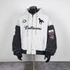 Mens Oversized Hooded Zip-Up Sweatshirt With Contrast Stitching Vintage Streetwear Style Cotton Blend Loose Fit Winter Jacket