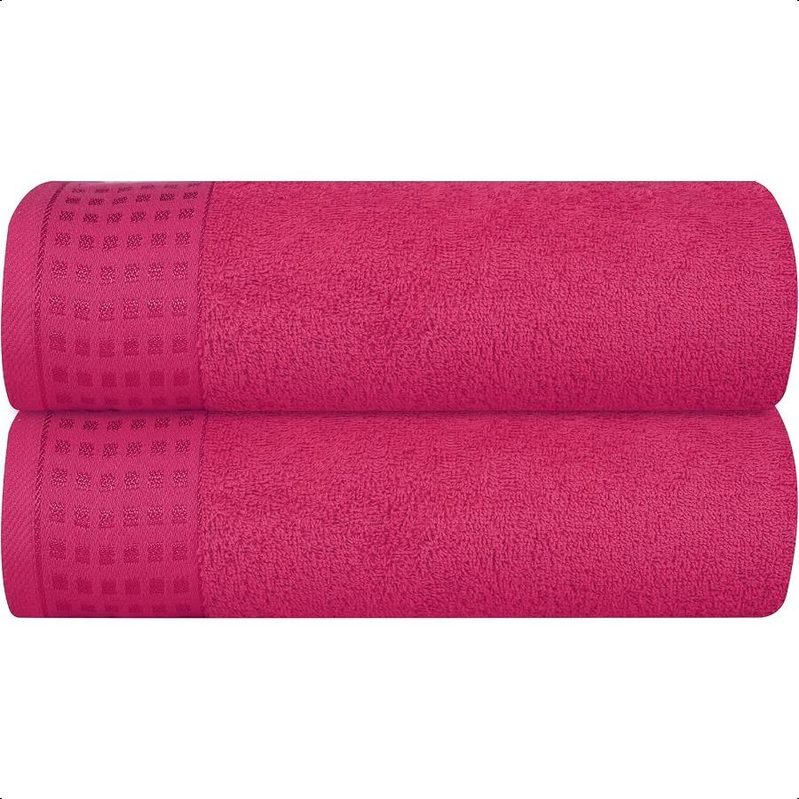 100 Cotton 2 Pack Oversized Bath Towel Set 28x55 Inches Ultra Soft Highly Absorbant Compact Quickdry Lightweight Large Bath Tow