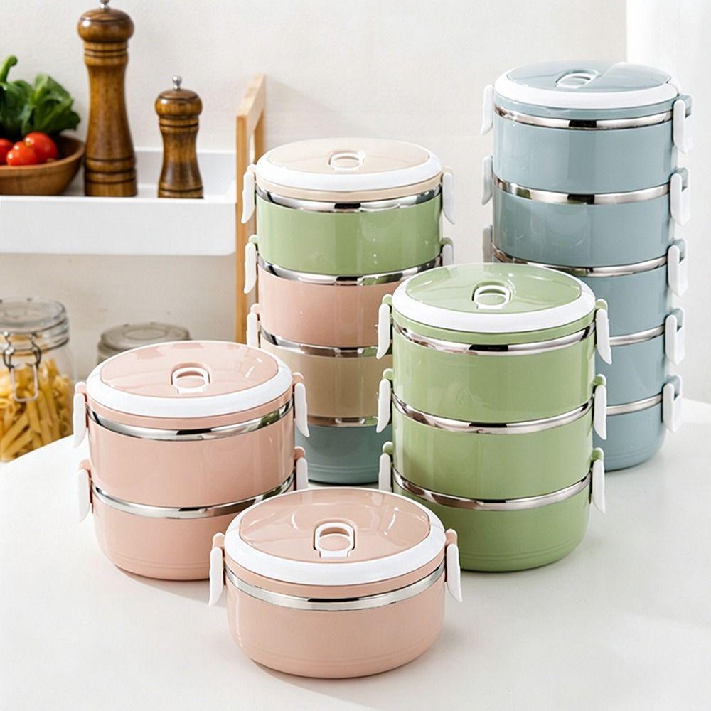 Stainless Steel Food Container Box Round Food Thermal Jar for Students&Office Worker