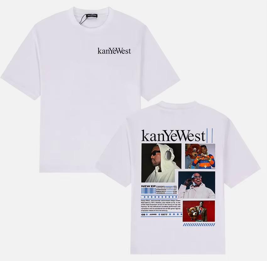 Male Gothic Vintage Hip Hop Short Sleeve Top Featuring Rapper Kanye West’s 2026 New Album Graphic Print T-shirt