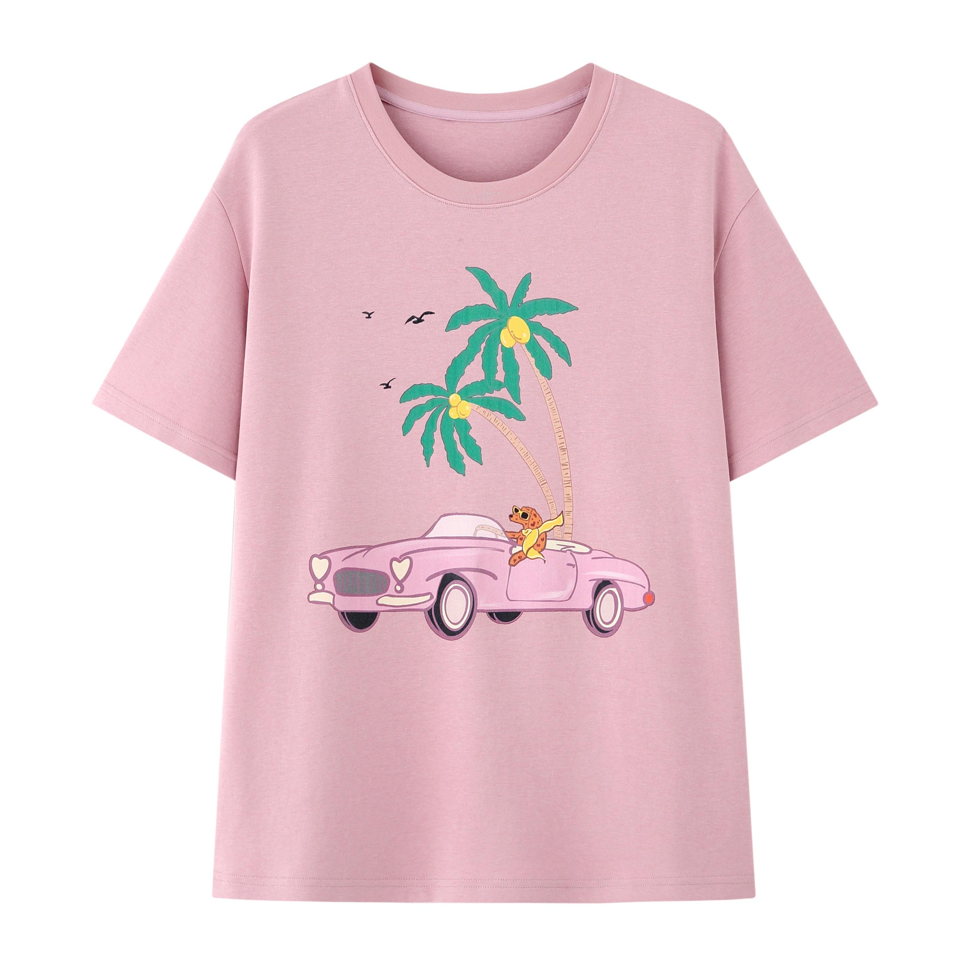 

Футболки с коротким рукавом Harajuku с забавным принтом, женские летние футболки из чистого хлопка, повседневные футболки большого размера для женщин, уличные розовые топы Y2k XXXL