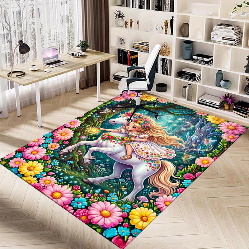 1PC Unicorn Fairy Extra Large Non-Slip Floor carpet, Office, family, bedroom, Studio - Large Area Rug,Longlasting Material-K0394