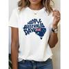 Plus Size Women's Happy Australia Day T-Shirt Crew Neck Short Sleeve Map Flag Emu Print Spring Summer Casual Party Tee