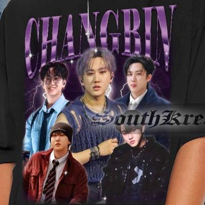 T-shirt Vintage Limité Changbin, T-shirts pour Fans de Changbin, Chemise Rétro Changbin, Pull Changbin, T-shirt Hommage Changbin, T-shirt Kpop, Merch Kpop