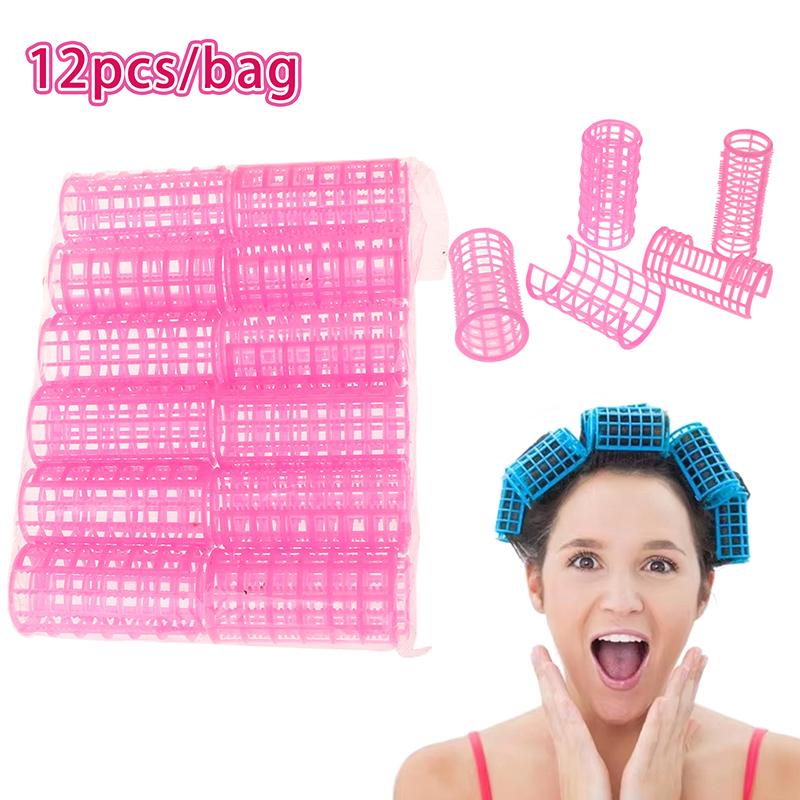 12Pcs/Set Heatless Hair Curler Rollers S/M/L Grip Clips Lazy Curlers Hairdressing Diy Hair Styling Tool For Women
