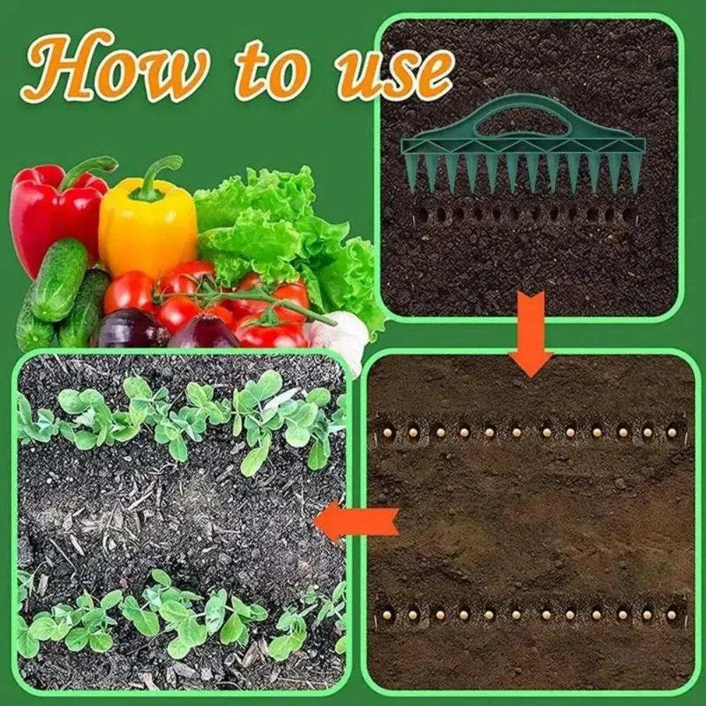 Hand Press Garden Seeder Tool 12 Cavity Fast Planting Dibber for Vegetables Flowers Efficient Soil Loosening Planter Aid Seeder