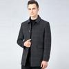 Double-sided cashmere coat for men, mid-length winter woolen woolen thickened warm coat for middle-aged dads