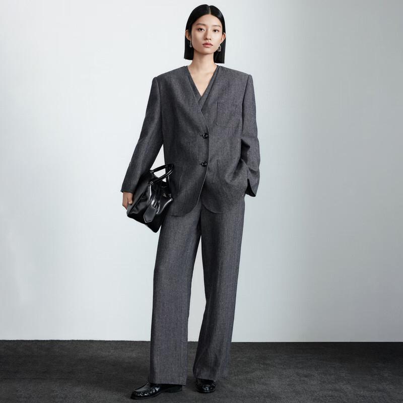 

Блейзер из смесового льна в стиле Саньцай «Старые деньги» L