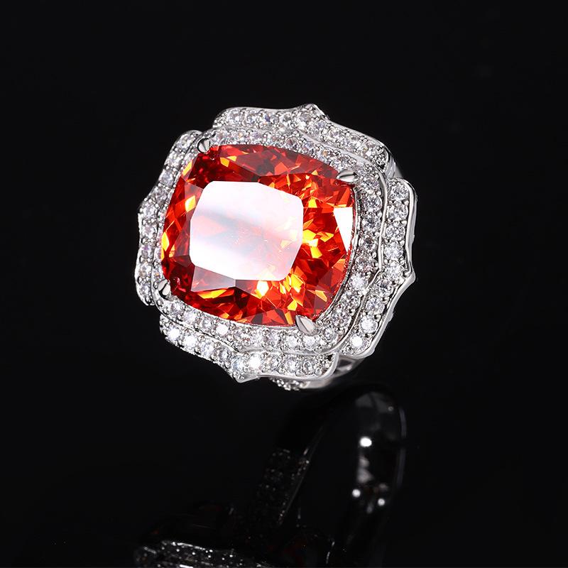 Jewelry Copper Bottom Gold-Plated Simulation Bird'S Nest Cut Colorful Treasure Temperament Ring Pendant Female 14 * 16
