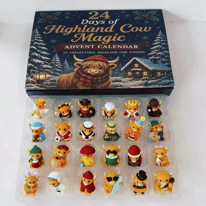 2026 Christmas Countdown Advent Calendar 3D PVC Ornament Decorative Hanging Figurine Home Holiday Display