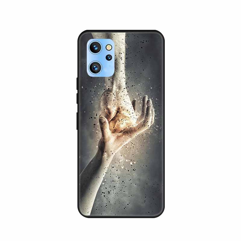 Etui do telefonu Umidigi A13 Pro 2022 Kwiaty Czarny Silikonowy Tylny Pokrowiec Miękki Pokrowiec TPU Do Umidigi A13S Etui A 13 S Coque Funda Torba
