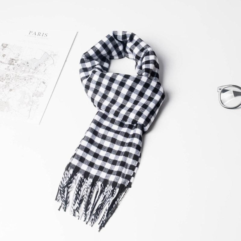 2024 Japanese-Style Plaid Scarf: Versatile Unisex Winter Shawl In Beige