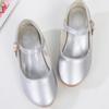 New Trendy Children Princess Leather Shoes Girls Silver Soft Bottom Performance Shoes