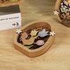 Wooden Easter Rabbit Eggs Ornaments Bunny Hollow Carving Flowers Craft Wood Chick For Easter Eggs Desktop Decoration Gift