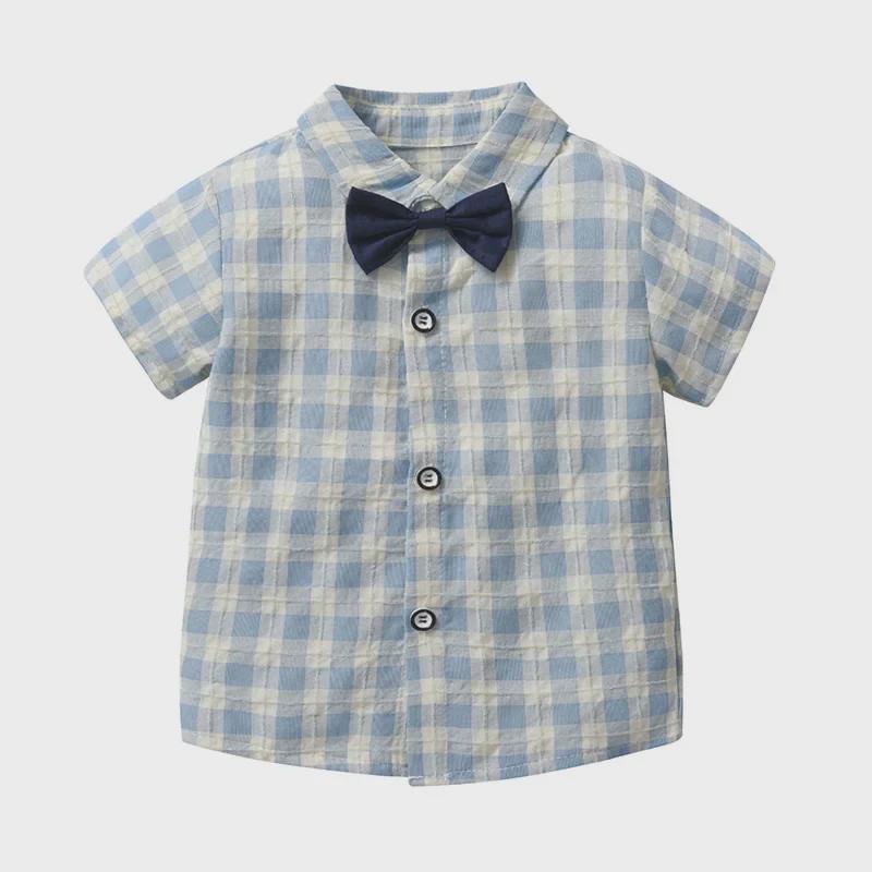 Baby Boy Summer Cotton Gentleman Suit: Korean Style Two-Piece Short-Sleeve