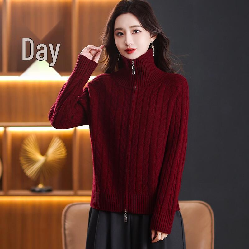 SNOWFLYING Women's Cable Knit Wool Cardigan