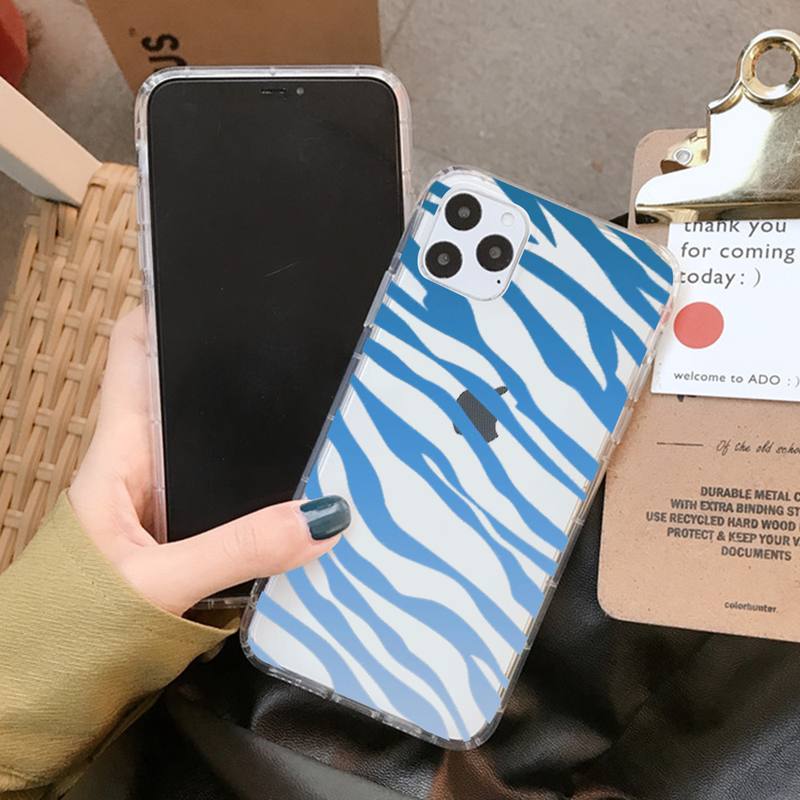 Cartoon Zebra Pattern Phone Case for iPhone 11 12 13 Mini Pro XS MAX 8 7 6 6S Plus X 5S SE 2020 XR Clear Case