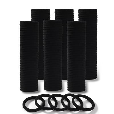 4cm Hochelastisches Nahtloses Haargummi - Beschädigungsfreies Schwarzes Gummiband